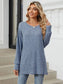 Ribbed Round Neck Long Sleeve T-Shirt nicholesgifts