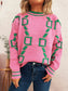 Contrast Round Neck Long Sleeve Sweater nicholesgifts