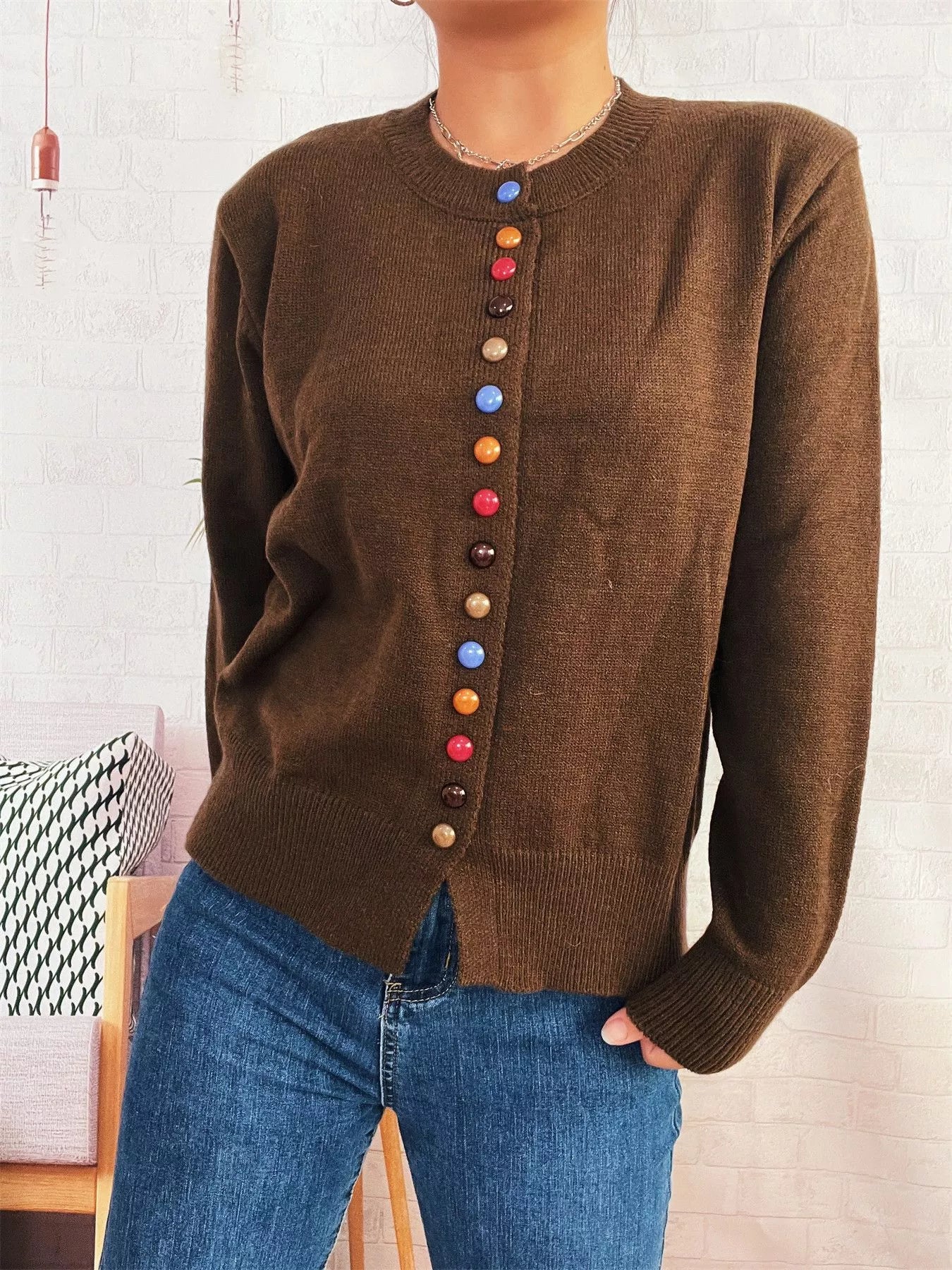 Button Up Long Sleeve Cardigan