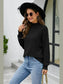 Mock Neck Dropped Shoulder Long Sleeve Sweater nicholesgifts