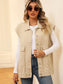 Women Pocketed Button Up Sleeveless Denim Jacket nicholesgifts