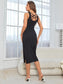 Slit Crisscross Wide Strap Lounge Dress nicholesgifts