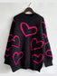 Heart Pattern Long Sleeve Sweater nicholesgifts