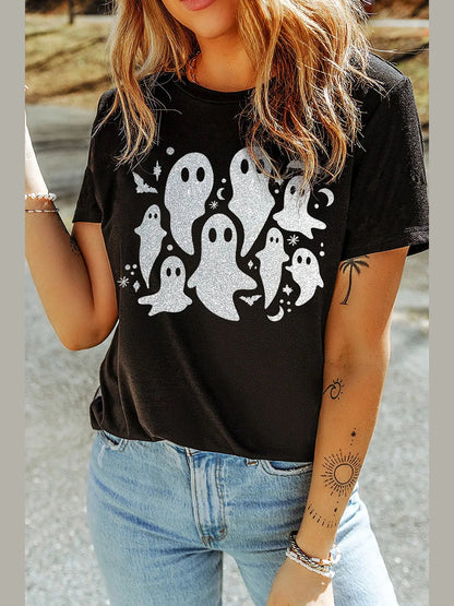 Full Size Ghost Round Neck Short Sleeve T-Shirt nicholesgifts