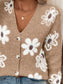 Floral Print Button-Up Knit Cardigan nicholesgifts