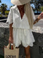 Eyelet Lace Button-Up Romper nicholesgifts