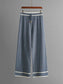 Contrast Trim Johnny Collar Top and Drawstring Pants Sweater Set nicholesgifts