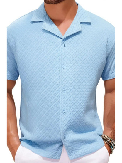 Men's Plus Size Button Down Short Sleeve Shirt nicholesgifts