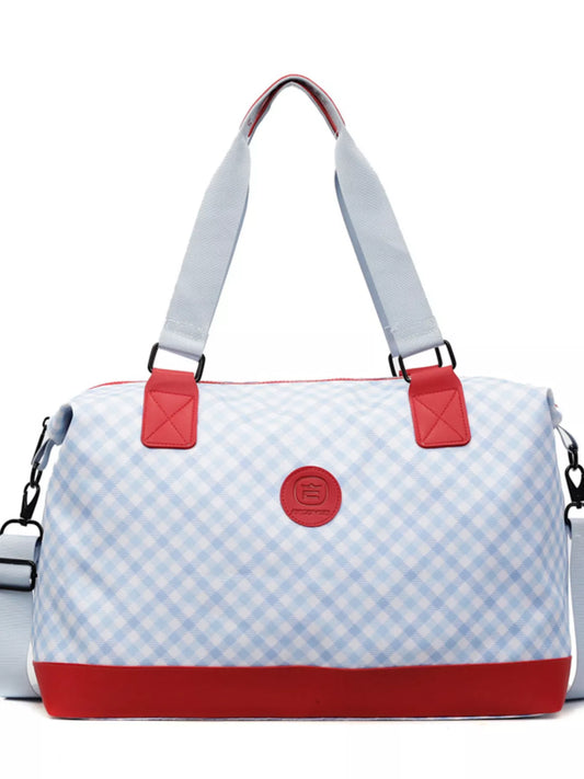 Checkered Pattern Travel Bag nicholesgifts