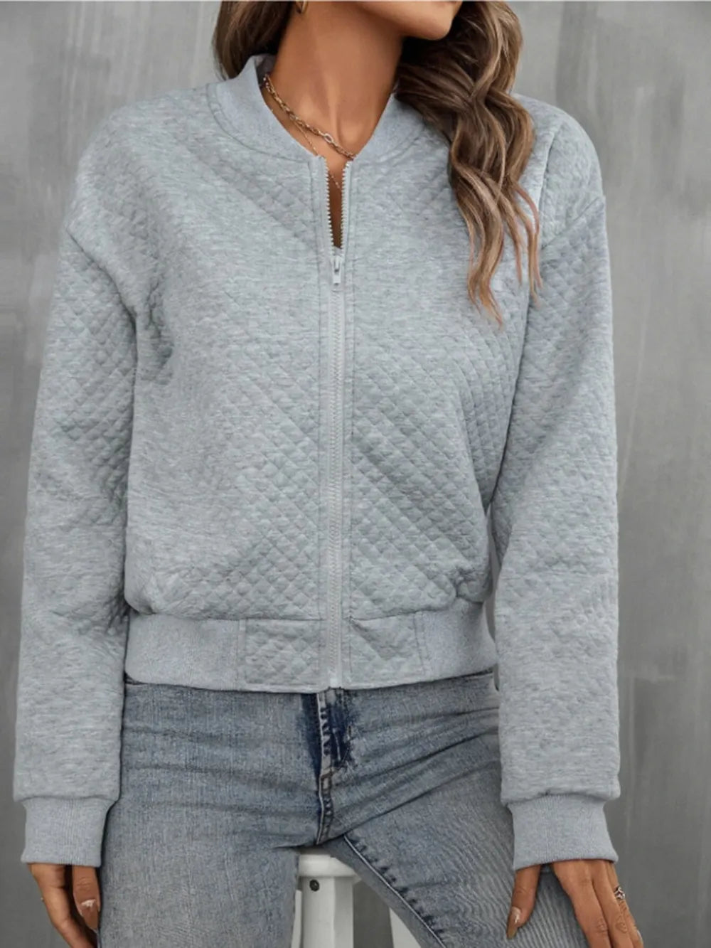 Zip Up Long Sleeve Jacket nicholesgifts