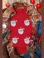 Women Sequin Santa Round Neck Short Sleeve T-Shirt nicholesgifts