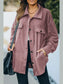 Button Up Collared Neck Long Sleeve Jacket nicholesgifts