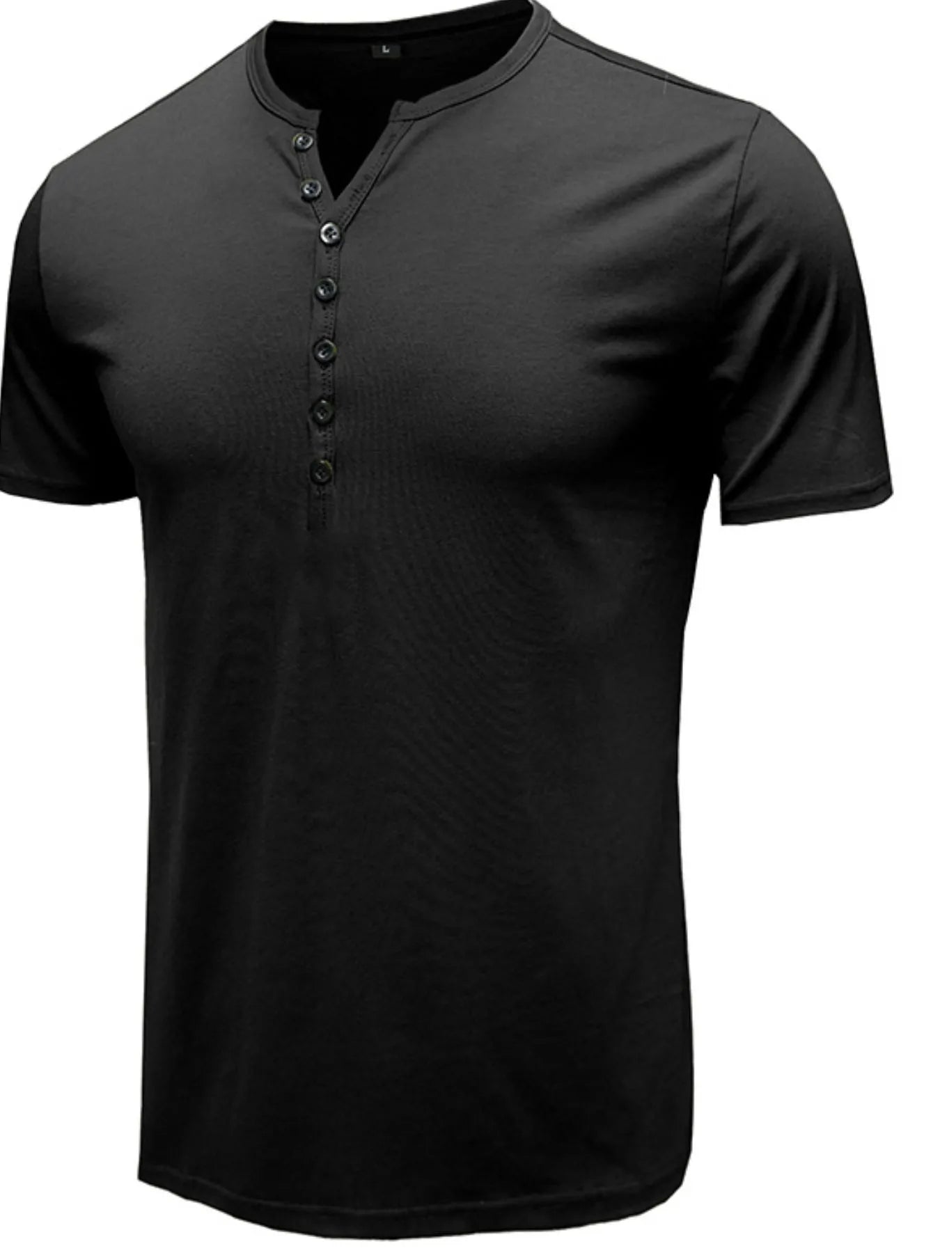 Men's Classic Henley Short Sleeve Polo Shirt NicholesGifts