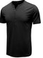 Men's Classic Henley Short Sleeve Polo Shirt nicholesgifts