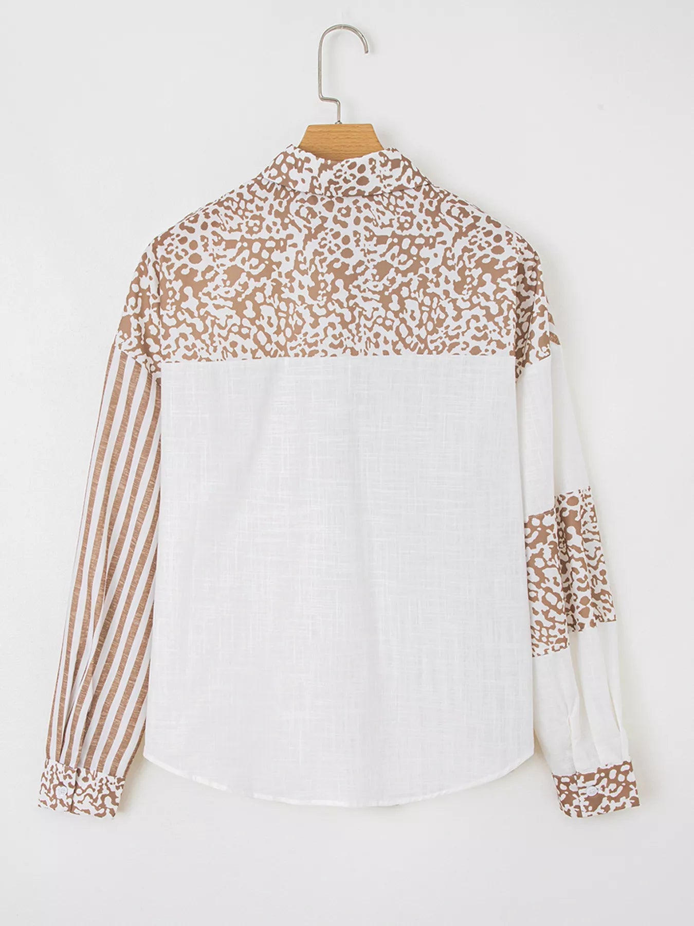 Leopard Striped Western Casual Shirt Trendsi