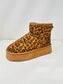 Women Wild Diva Thermal Furry Leopard Platform Booties nicholesgifts
