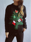 Christmas Tree Round Neck Long Sleeve Sweater nicholesgifts