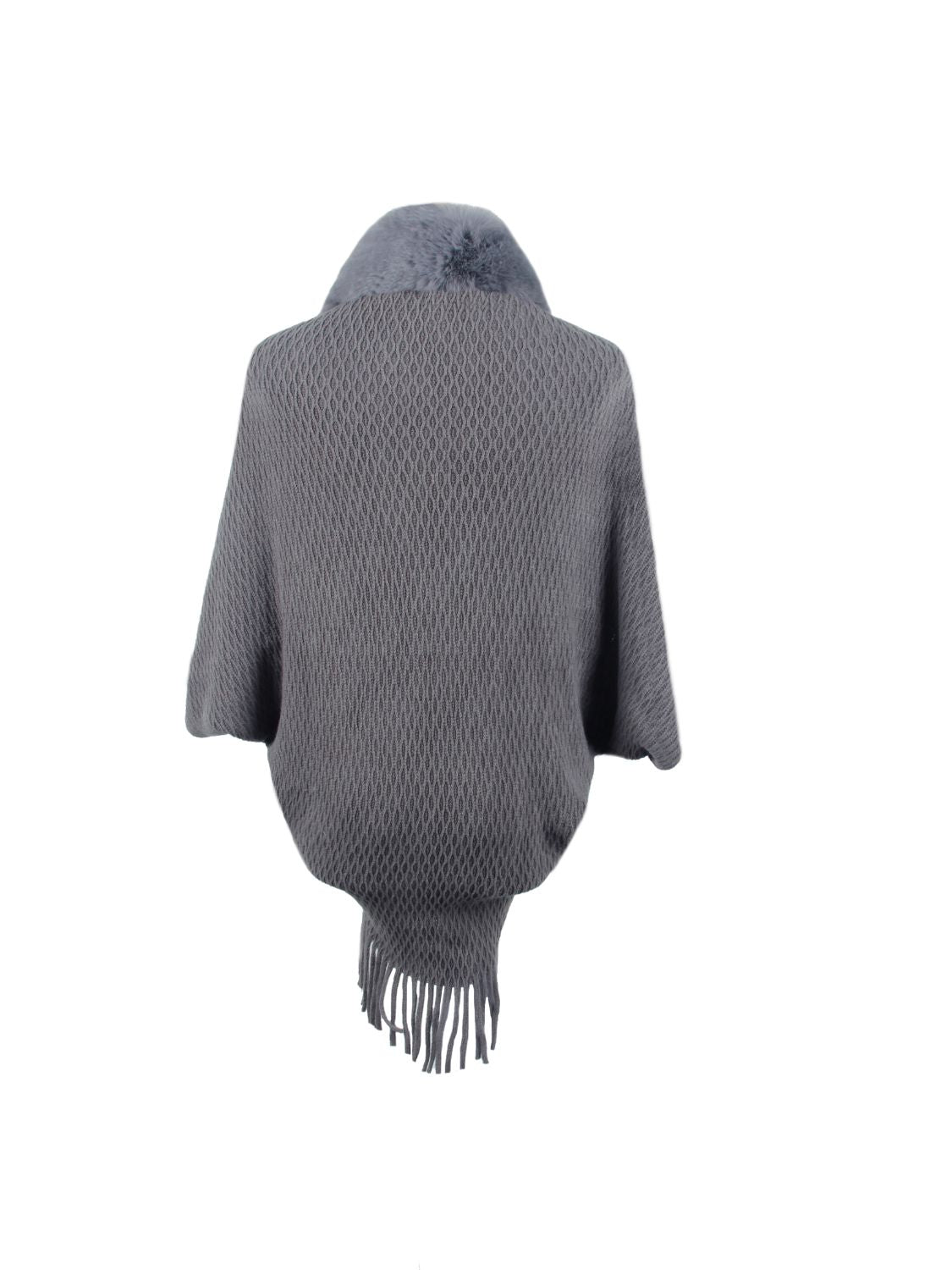 NicholesGifts Women Open Front Fringe Hem Poncho NicholesGifts