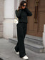 Ribbed Turtleneck Dropped Shoulder Top and Pants Sweater Set nicholesgifts