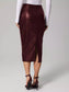 Women Slit Back Leather Skirt nicholesgifts