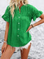 Button Down Ruffled Short Sleeve Shirt nicholesgifts