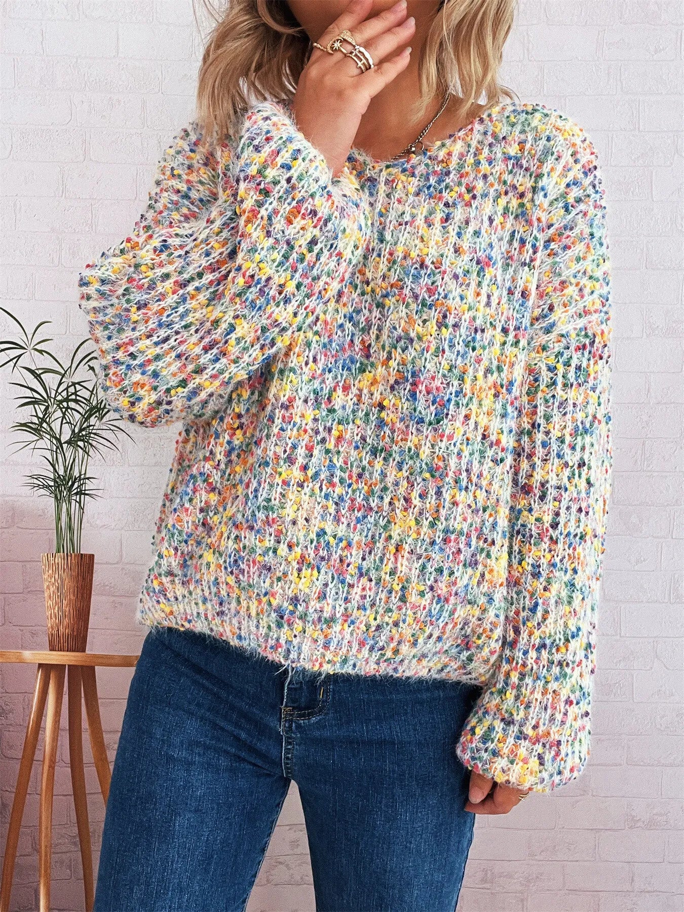 Colorful Long Sleeve Sweater