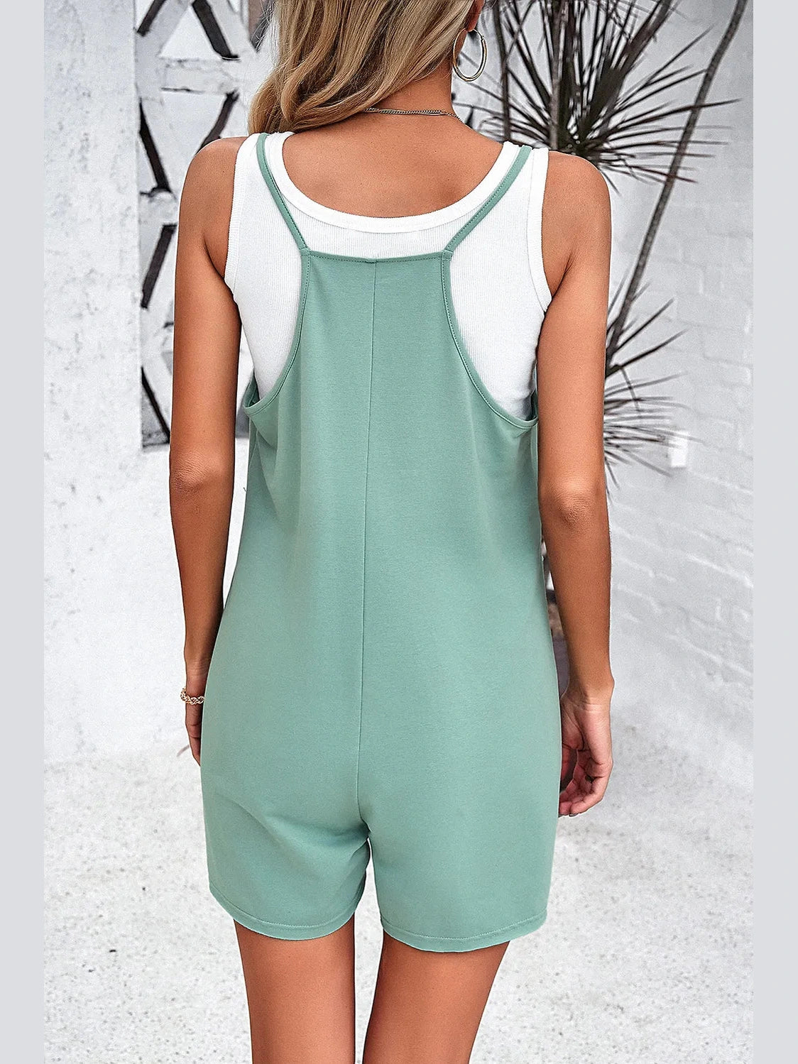 Devine Spaghetti Strap Romper with Pockets nicholesgifts