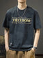 Men's Full Size Freedom Vintage Round Neck T-Shirt Plus Size nicholesgifts