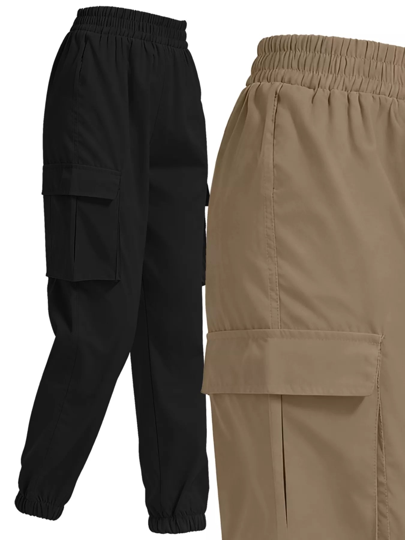 2 Piece Elastic Waist Cargo Pants NicholesGifts