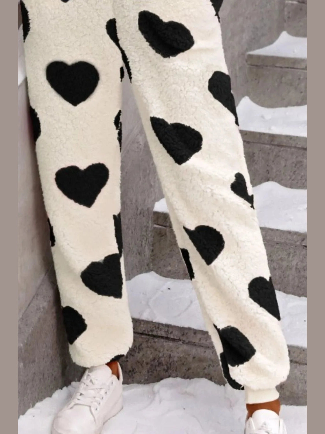 Fuzzy Heart Zip Up Hooded Lounge Jumpsuit nicholesgifts
