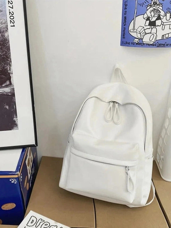 PU Leather Zip Backpack Bag nicholesgifts