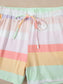 Rainbow Striped Round Neck T Shirt and Shorts Lounge Set nicholesgifts