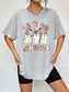 Women Round Neck Short Sleeve LET'S GO GHOULS Graphic T-Shirt nicholesgifts