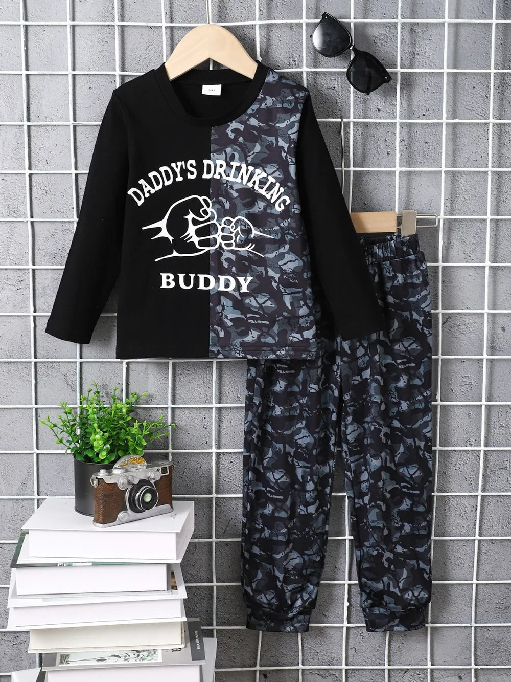 Children's Camouflage Color Block Top and Pants Set NicholesGifts