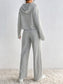 Honey Drawstring Ribbed Hoodie and Straight Leg Pants Set nicholesgifts