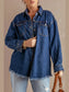 Button Up Pocketed Raw Hem Denim Jacket nicholesgifts