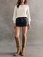 Crew Neck Long Sleeve Sweater nicholesgifts