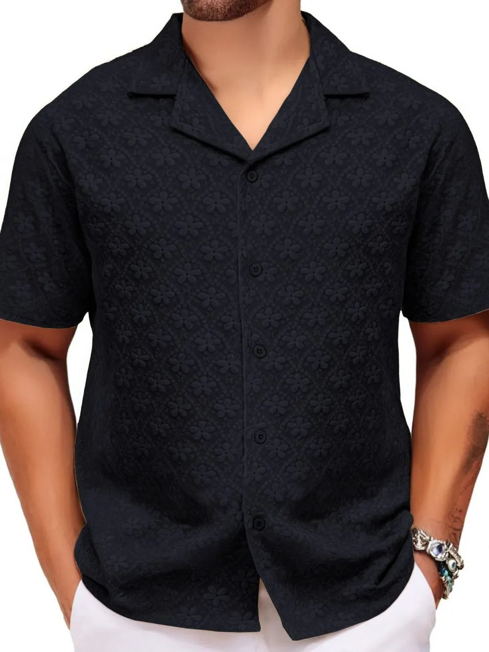 Men's Plus Size Button Down Short Sleeve Shirt NicholesGifts