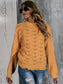 Openwork Mock Neck Long Sleeve Sweater nicholesgifts