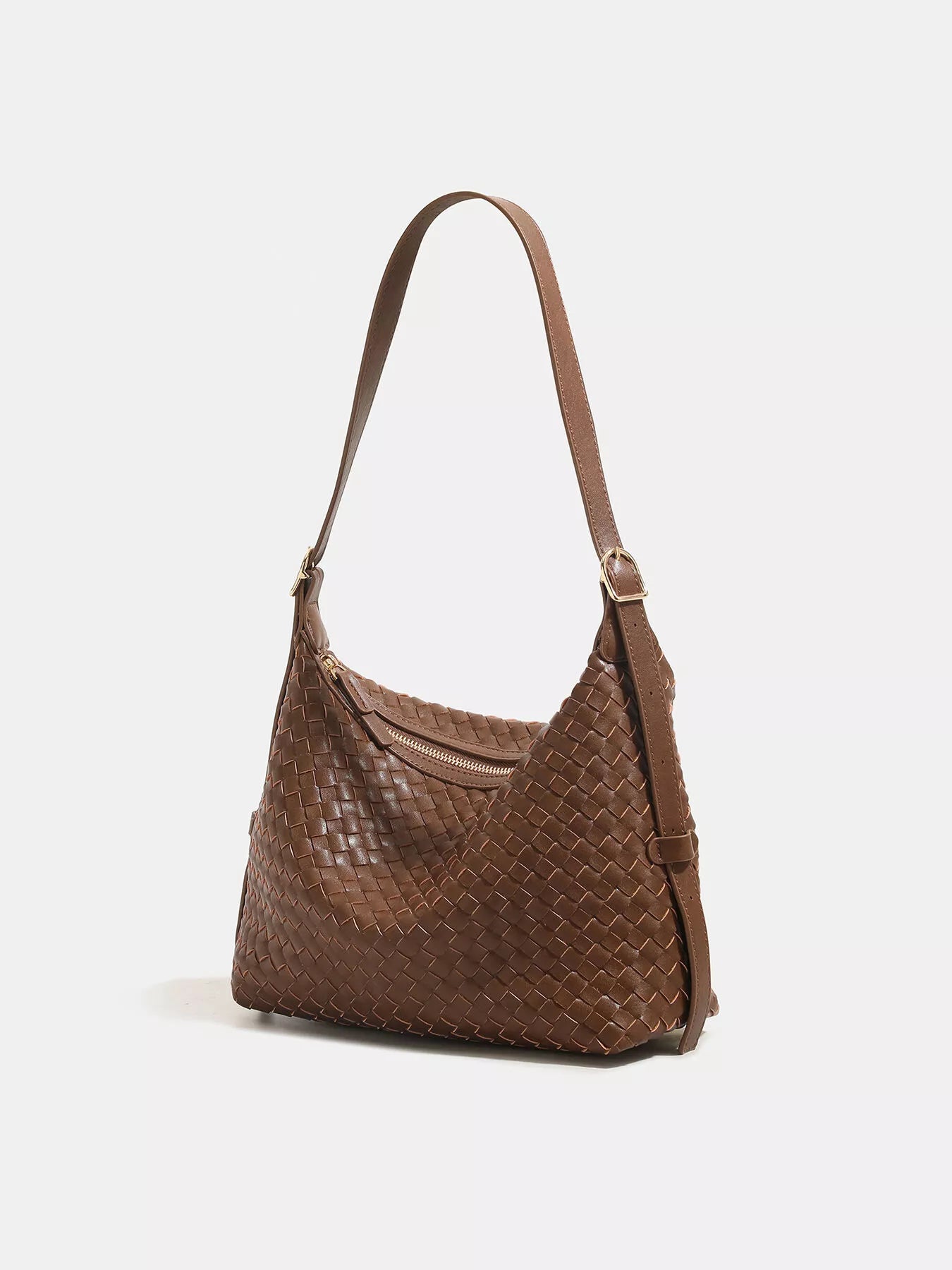 Woven PU Leather Shoulder Bag nicholesgifts