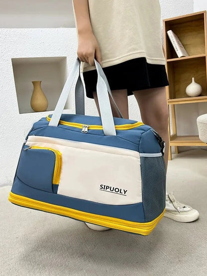 Color Block Oxford Cloth Travel Bag nicholesgifts