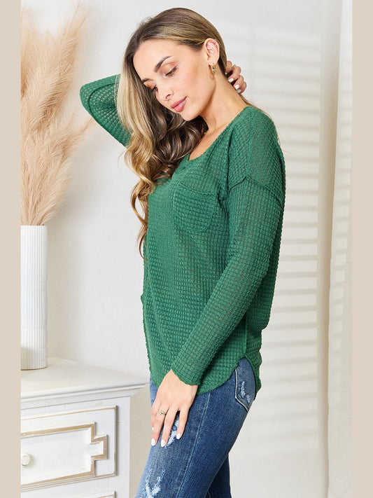 Culture Code Full Size Scoop Neck Patch Pocket Top nicholesgifts