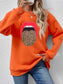 Women Leopard Lip Graphic Round Neck Sweatshirt nicholesgifts
