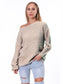 Boat Neck Drop Shoulder Long Sleeve Sweater nicholesgifts