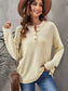 Women Button Detail Long Sleeve Knit Top nicholesgifts