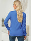 Textured Round Neck Long Sleeve Blouse nicholesgifts