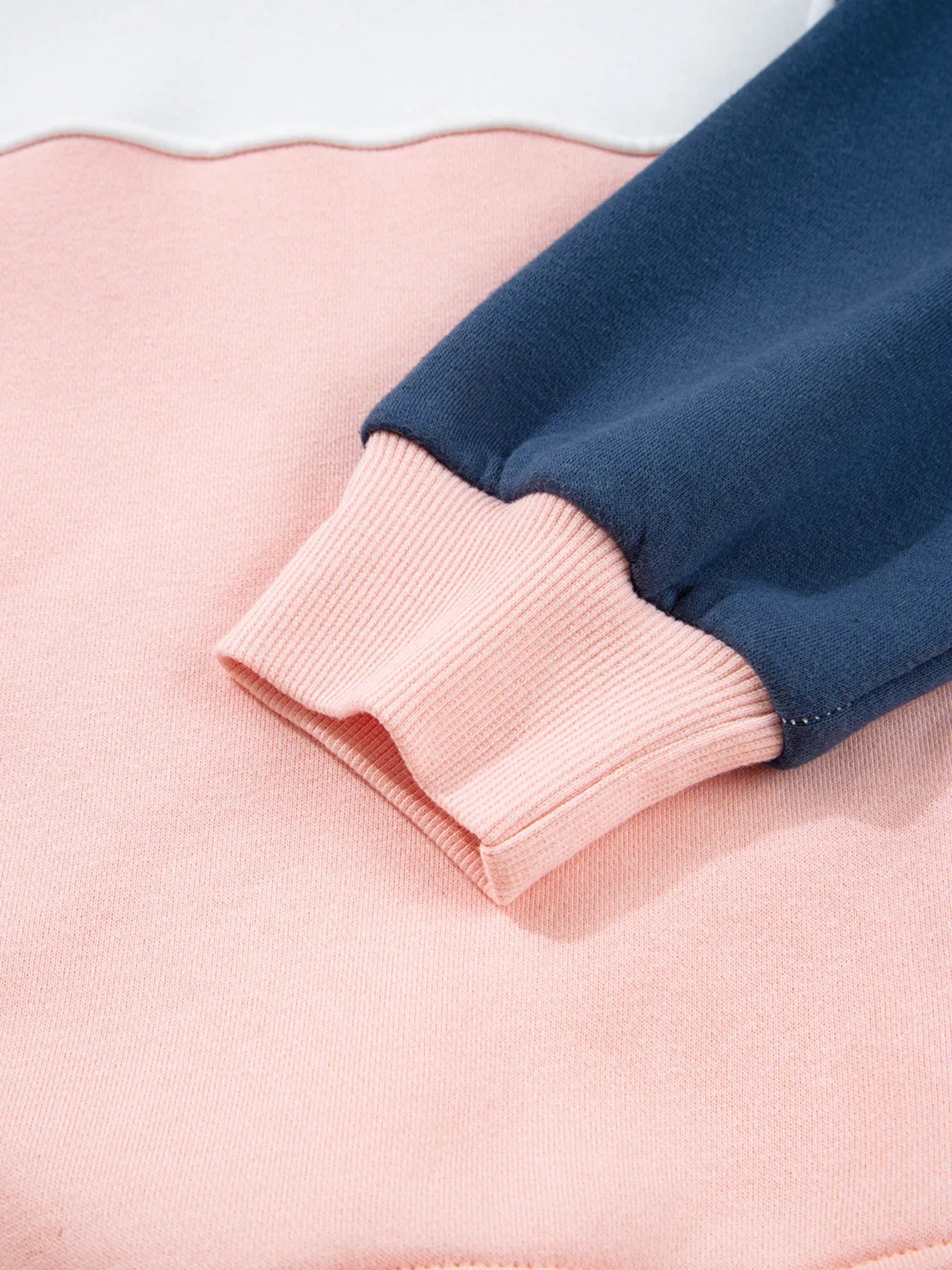 Colorblock Patchwork Half Button Baggy Sweatshirt