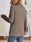 Striped Button Detail Long Sleeve Top nicholesgifts