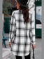 Plaid Button-Up Longline Shirt Jacket nicholesgifts
