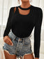 Cutout Long Sleeve Round Neck Top nicholesgifts